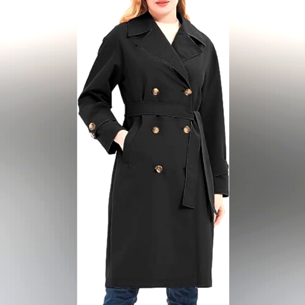 RISISSIDA Women Trench Coats Double-Breasted Spring and Fall Fashion